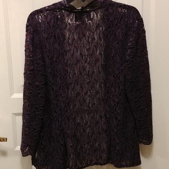 Alex evening 2 Piece Mother of the Bride eggplant evening wear size 14 - Picture 14 of 16